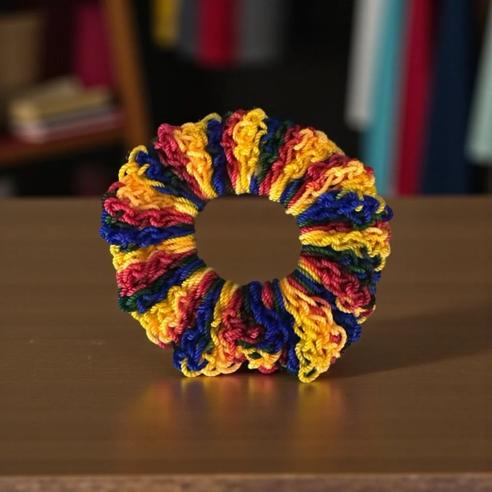 Colorful Multicolor Hair Scrunchie